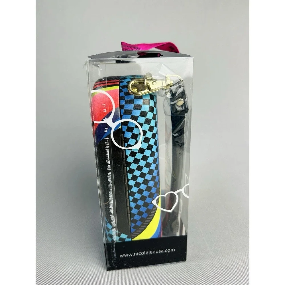 Nicole Lee Designer Glasses Case Racing Girl Hard Sided With Strap NEW In Box